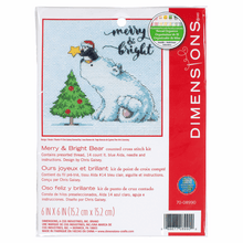 Load image into Gallery viewer, Merry &amp; Bright Bear Cross Stitch Kit