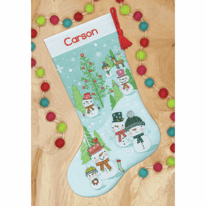 Snowman Family Stocking Cross Stitch Kit