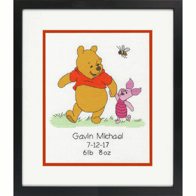 Winnie the Pooh - Birth Record Cross Stitch Kit