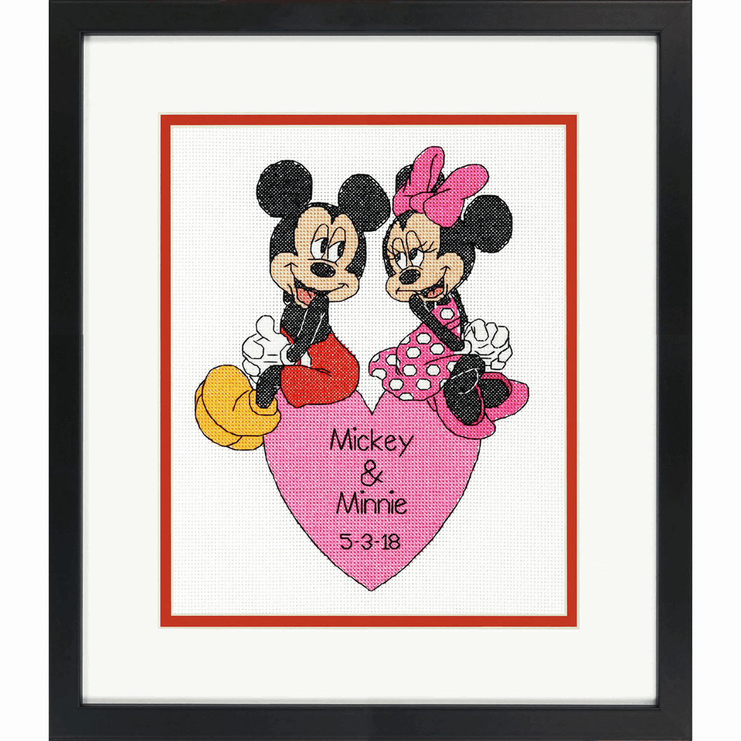 Mickey & Minnie - Wedding Record Cross Stitch Kit