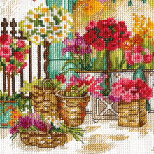 Load image into Gallery viewer, Blooms Flower Shop Cross Stitch Kit