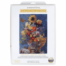 Load image into Gallery viewer, Garden in Gold Cross Stitch Kit