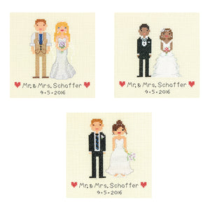 Bride and Groom Wedding Record Cross Stitch Kit