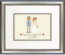 Load image into Gallery viewer, Bride and Groom Wedding Record Cross Stitch Kit