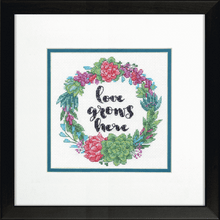 Load image into Gallery viewer, Succulent Wreath Cross Stitch Kit
