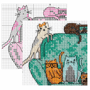 Playful Cats Cross Stitch Kit