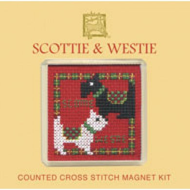 Scottie & Westie Fridge Magnet - Cross Stitch Kit