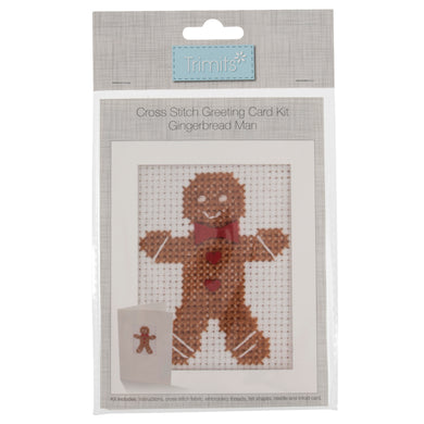 Gingerbread Man Christmas Card Cross Stitch Kit