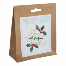 Load image into Gallery viewer, Merry Christmas Mini Cross Stitch Kit