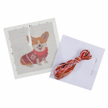 Load image into Gallery viewer, Corgi Mini Cross Stitch Kit