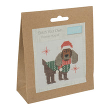 Load image into Gallery viewer, Festive Beagle Mini Cross Stitch Kit