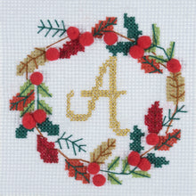 Load image into Gallery viewer, Wreath Mini Cross Stitch Kit