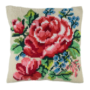Floral Bloom Cross Stitch Cushion Kit