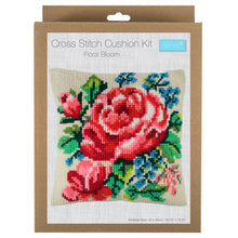 Load image into Gallery viewer, Floral Bloom Cross Stitch Cushion Kit