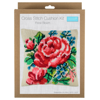 Floral Bloom Cross Stitch Cushion Kit
