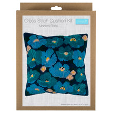 Load image into Gallery viewer, Modern Floral Cross Stitch Cushion Kit