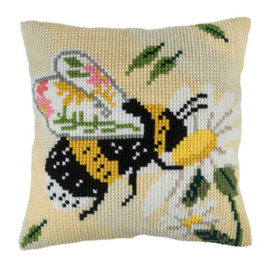 Floral Bee Cross Stitch Cushion Kit