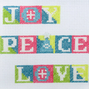 Joy Peace Love Mini Cross Stitch Kit