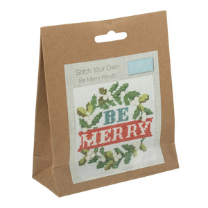 Be Merry Wreath Mini Cross Stitch Kit