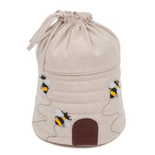Load image into Gallery viewer, Matching Set ~ Knitting Bag and Drawstring Yarn Holder ~ Bee ~ Appliqué