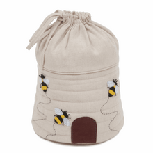 Load image into Gallery viewer, Drawstring Yarn Holder ~ Bee ~ Appliqué