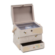Load image into Gallery viewer, Large Sewing Box / Basket with Drawer Plus Pin Cushion - Beehive/Bee