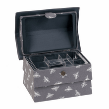 Load image into Gallery viewer, Beehive Sewing Box / Basket - Grey Bees