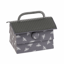 Load image into Gallery viewer, Beehive Sewing Box / Basket - Grey Bees