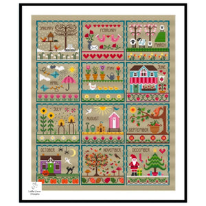 Little Dove's Year (Taupe) Cross Stitch Kit