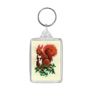 Red Squirrel  - Cross Stitch Key Ring Kit