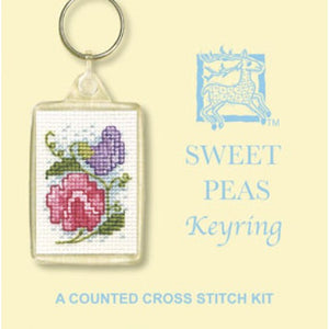 Sweet Peas - Cross Stitch Key Ring Kit