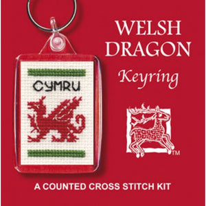 Welsh Dragon  - Cross Stitch Key Ring Kit