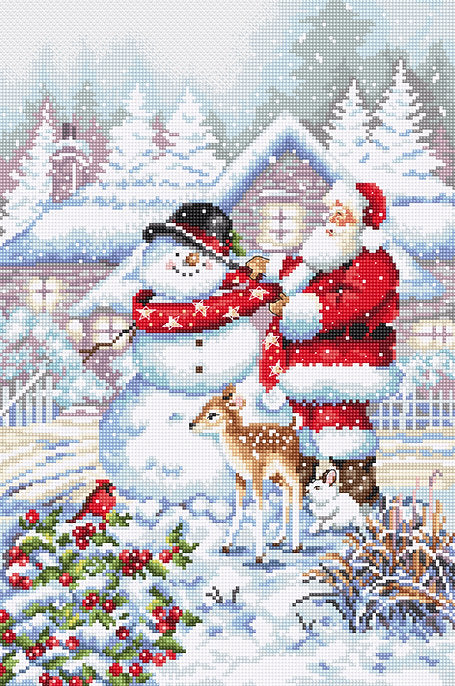 Snowman and Santa Cross Stitch Kit