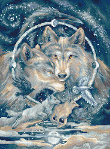 In Spirit I am Free (Wolves) Cross Stitch Kit
