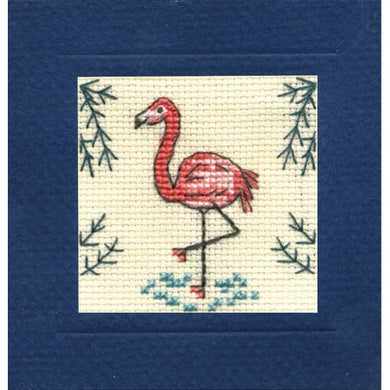 Flamingo - Cross Stitch Mini Card Kit
