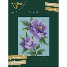Load image into Gallery viewer, Purple Peonies Starter Tapestry Kit