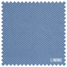 Load image into Gallery viewer, Knitting Bag (Fabric Handles) - Denim Polka Dot