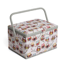 Load image into Gallery viewer, Large Sewing Box / Basket and Pin Cushion - Hoot Owl