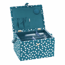 Load image into Gallery viewer, Teal Spot Large Sewing Box