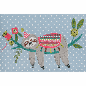 Embroidered Sloth Medium Sewing Box