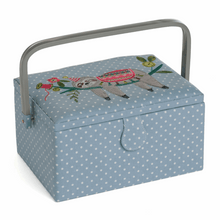 Load image into Gallery viewer, Embroidered Sloth Medium Sewing Box