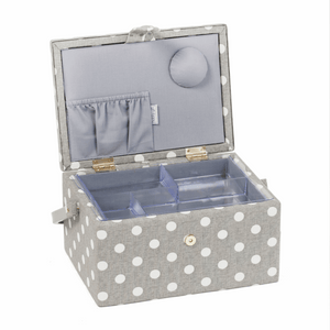 Grey Spot Medium Sewing Box