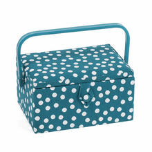 Load image into Gallery viewer, Teal Spot Medium Sewing Box