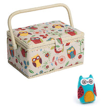 Load image into Gallery viewer, Medium Sewing Box / Basket and Pin Cushion - Owl