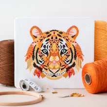Load image into Gallery viewer, Mandala Tiger Cross Stitch Kit
