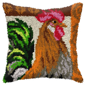 Rooster - Latch Hook Cushion Kit