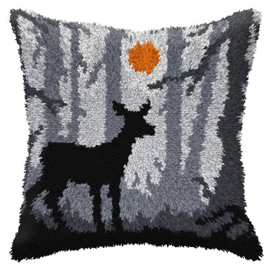 Deer at Night- Latch Hook Cushion Kit