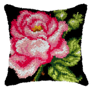 Large Rose - Latch Hook Cushion Kit