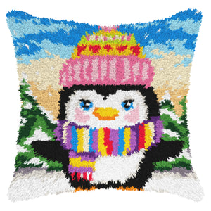 Penguin - Latch Hook Cushion Kit