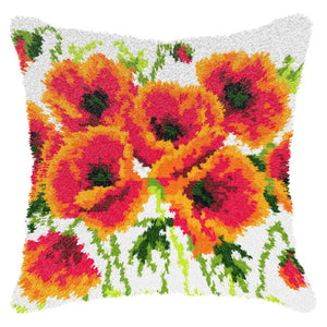 Poppies - Latch Hook Cushion Kit